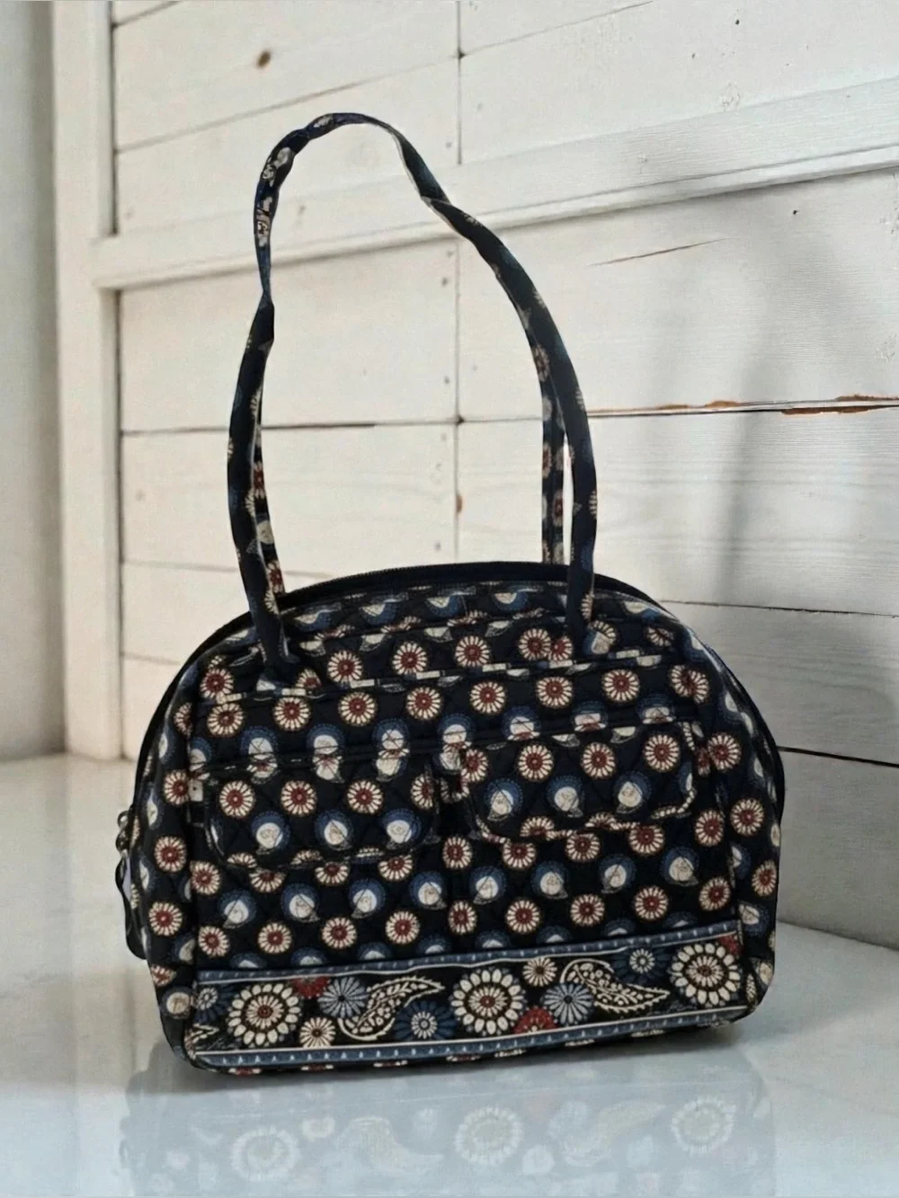 🦉Vera Bradley Night Owl Quilted Multi Compartment Satchel Handbag Retired